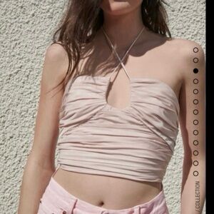 Zara NWT pink summer beach halter style top